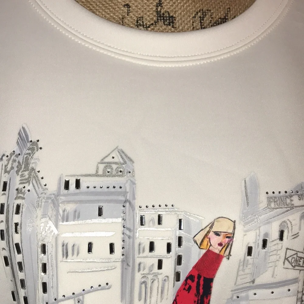 DKNY womens crossing times square print sweatshirt NWT size XL - Picture 5 of 17